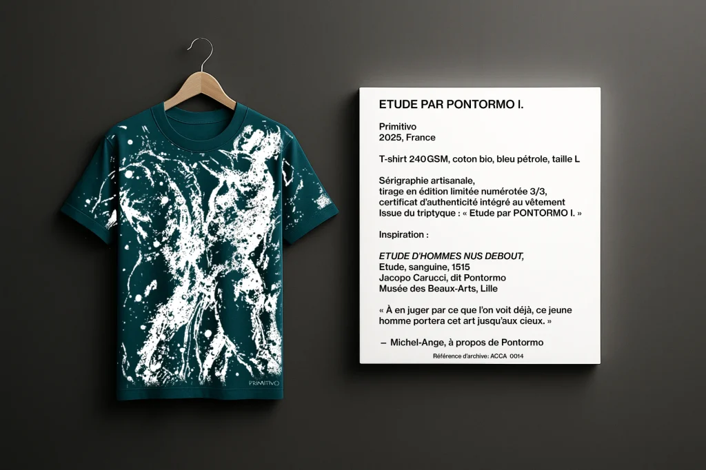 ETUDE PAR PONTORMO I. 3/3, T-shirt bleu pétrole